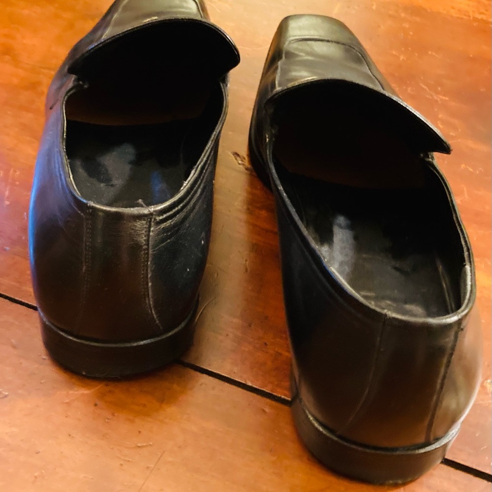 Classic Italian Gucci gloss black leather silver horse bit square toe loafers - Picture 8 of 11
